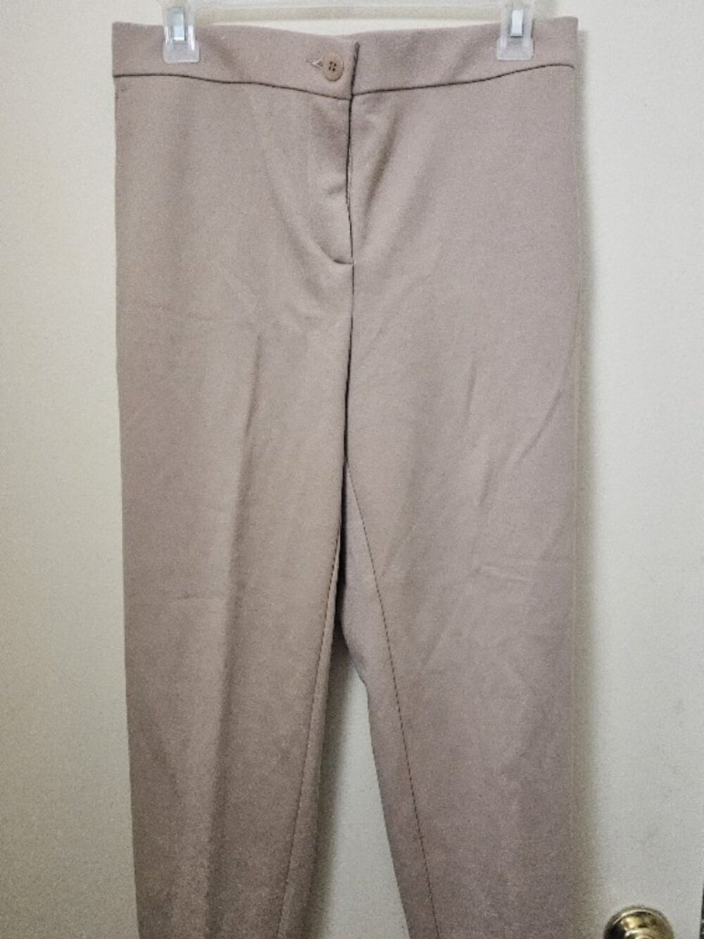 Eileen Fisher Stretch Lyocell/Nylon/Tercel Slim Ankle Pants Beige/Tan Small EUC